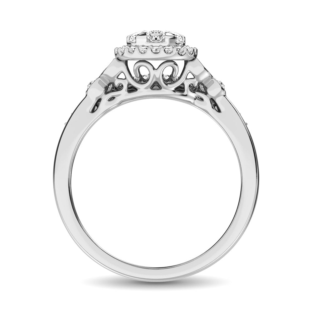 10K White Gold 1/2 Ct.tw Diamond Bridal Ring