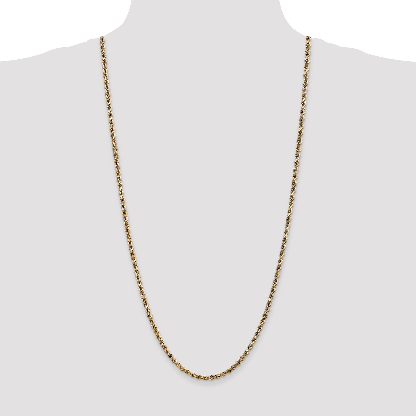 14k 3.5mm D/C Rope with Lobster Clasp Chain