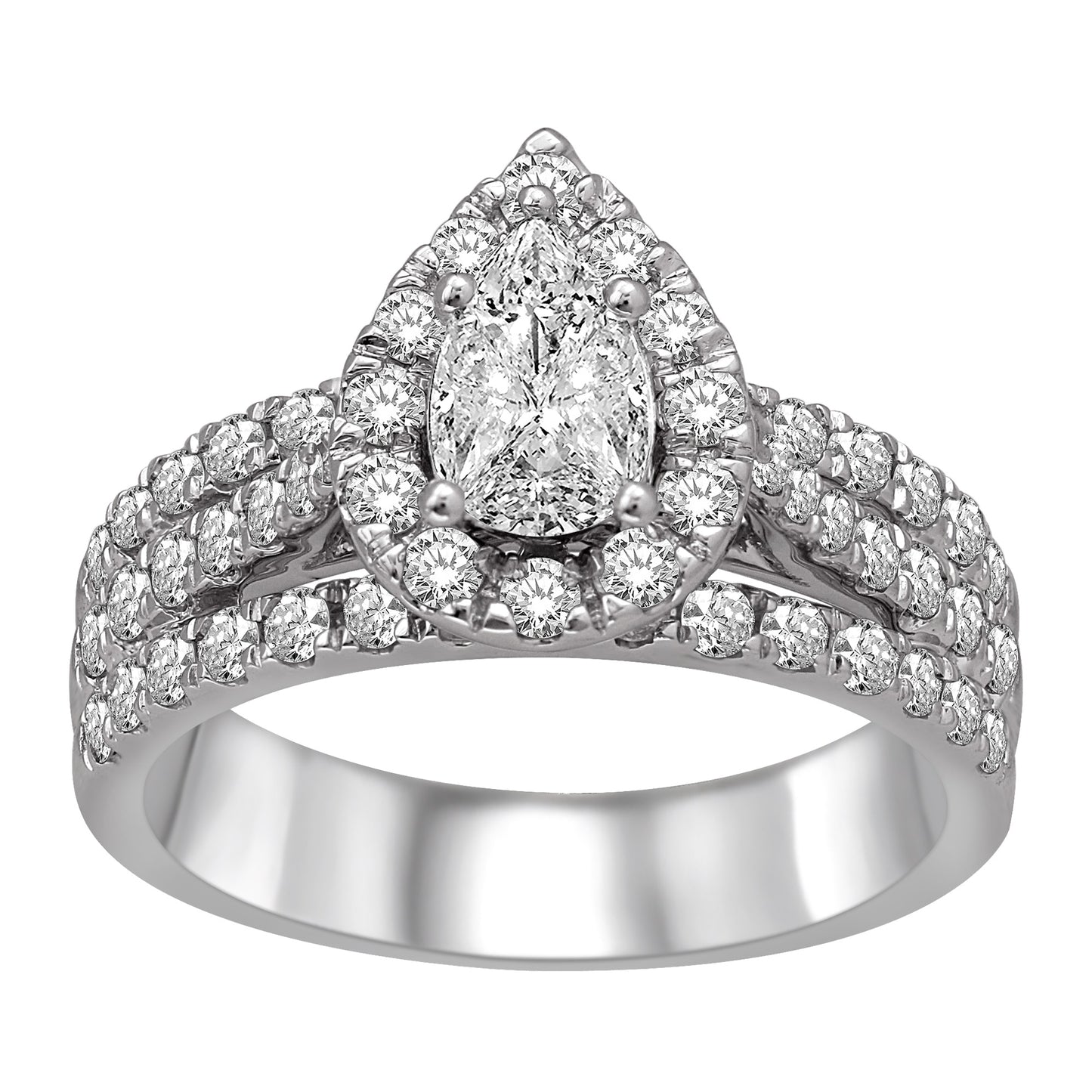 Lovecuts 14K White Gold 1 1/2 Ct.Tw.Diamond Engagement Ring