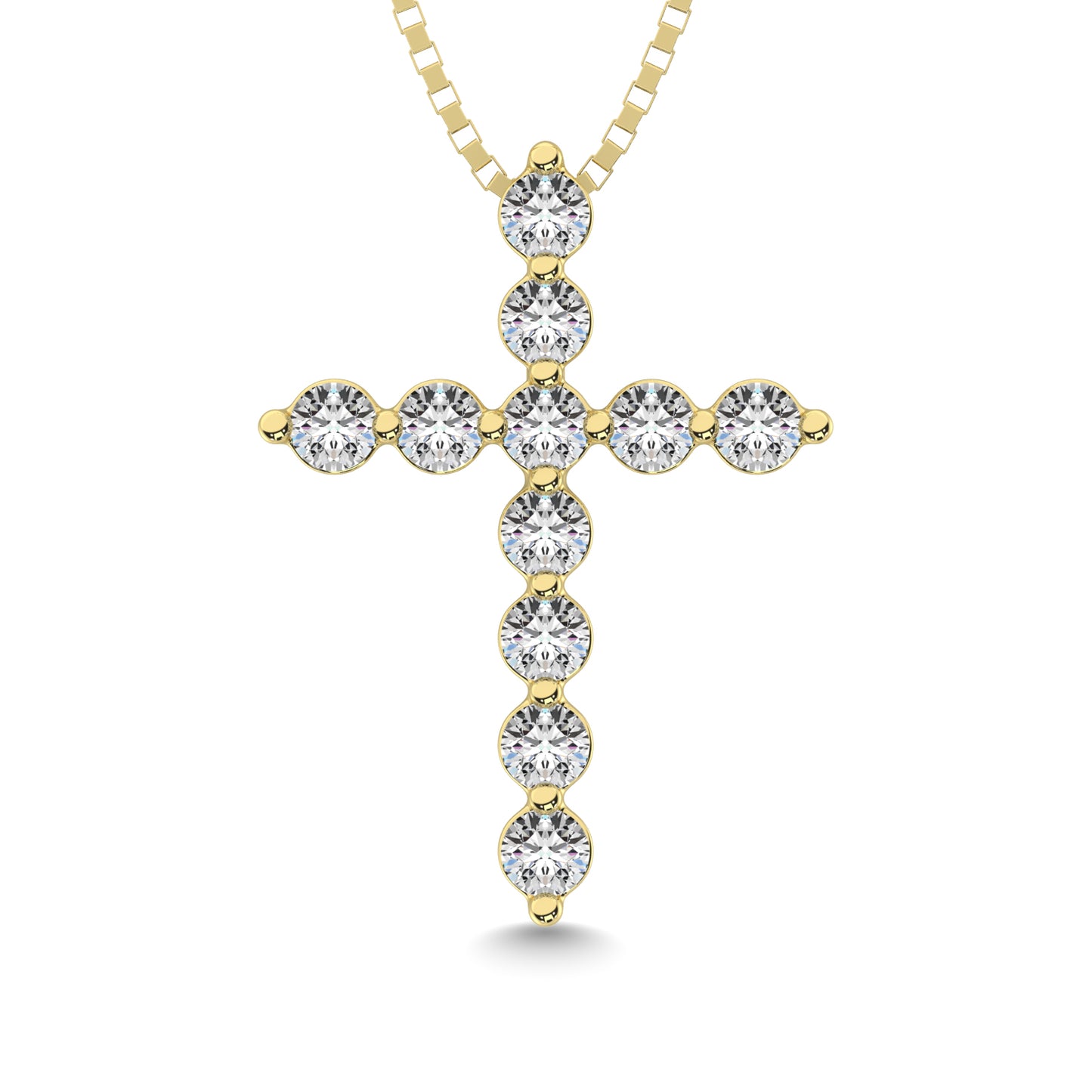 Shared Prong Diamond 1/5 Ct.Tw Cross Pendant.