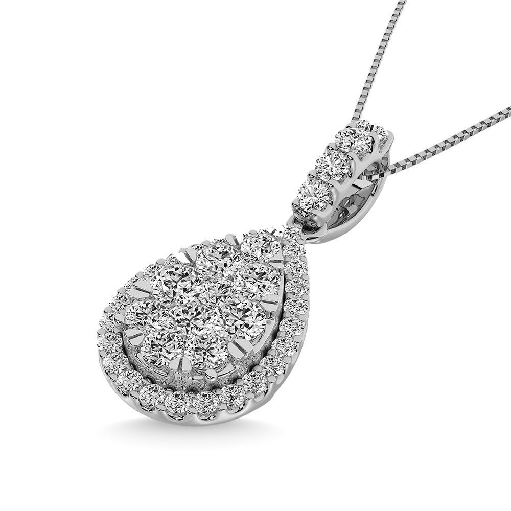 14K White Gold 5/8 Ctw Diamond Fashion Pendant