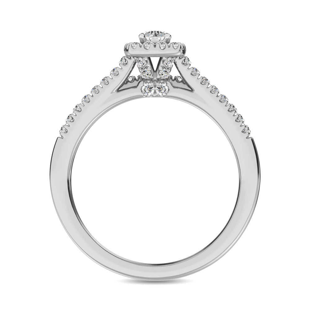 14K White Gold 2/5 Ctw Diamond Engagement Ring