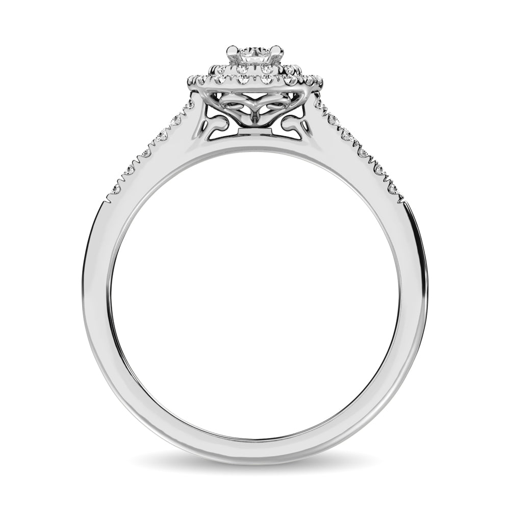 Diamond 1/3.Ct.Tw. Double Halo Engagement Ring in 10K White Gold