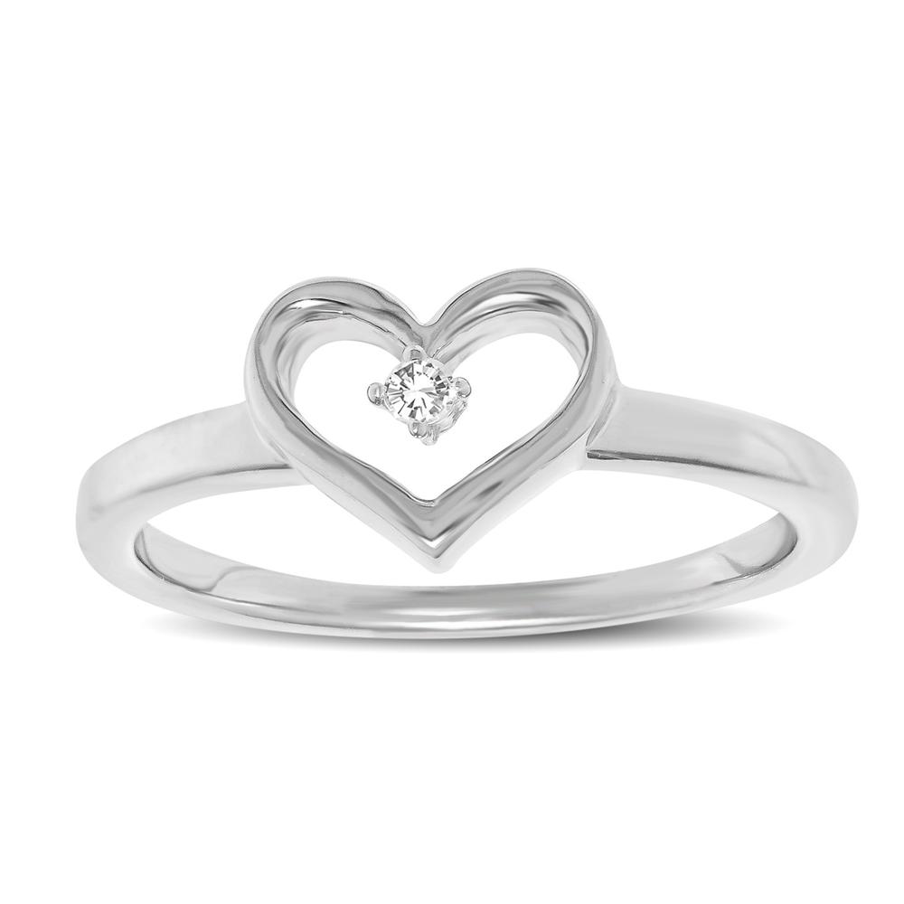 Sterling Silver Diamond Accent Heart Ring