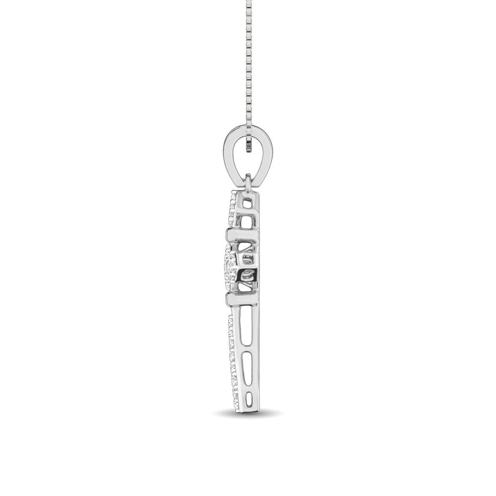 14K White Gold 1/5 Ct.Tw. Diamond Cross Pendant