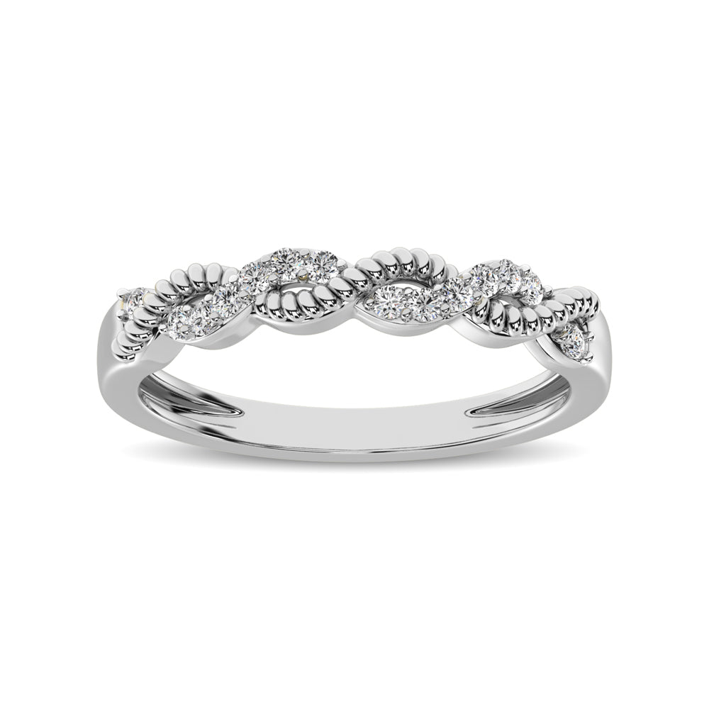 Diamond 1/10 Ctw Twist Band in 14K White Gold