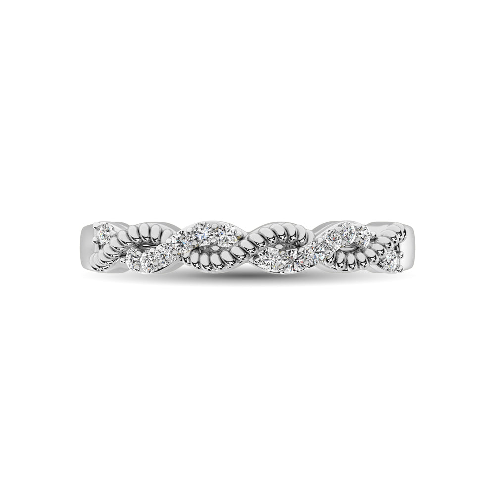 Diamond 1/10 Ctw Twist Band in 14K White Gold