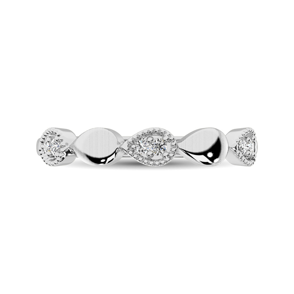 14K White Gold 1/20 Ct.Tw. Diamond Pear Shape Stackable Band