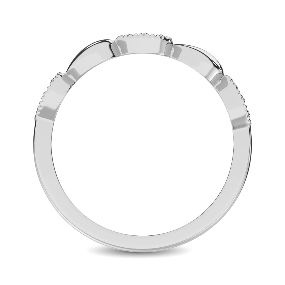 14K White Gold 1/20 Ct.Tw. Diamond Pear Shape Stackable Band