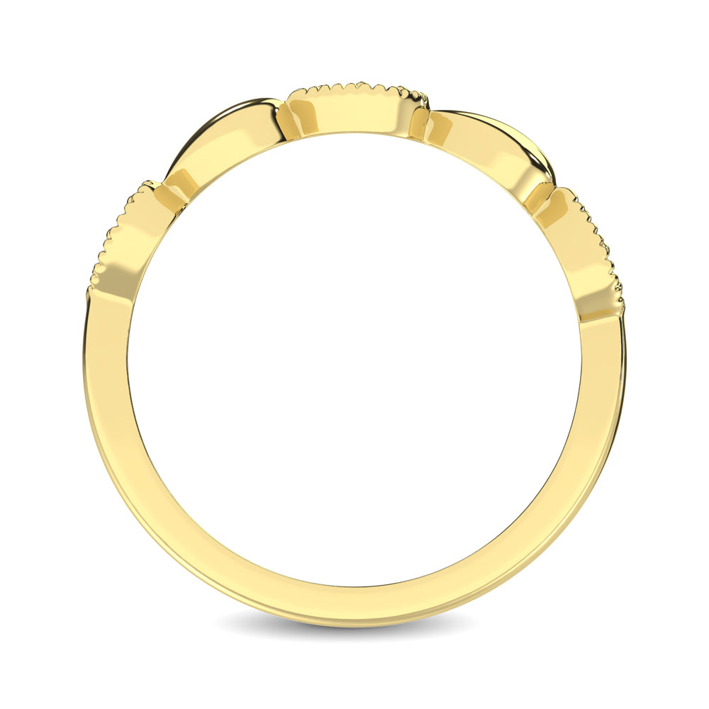 14K Yellow Gold 1/20 Ct.Tw. Diamond Pear Shape Stackable Band