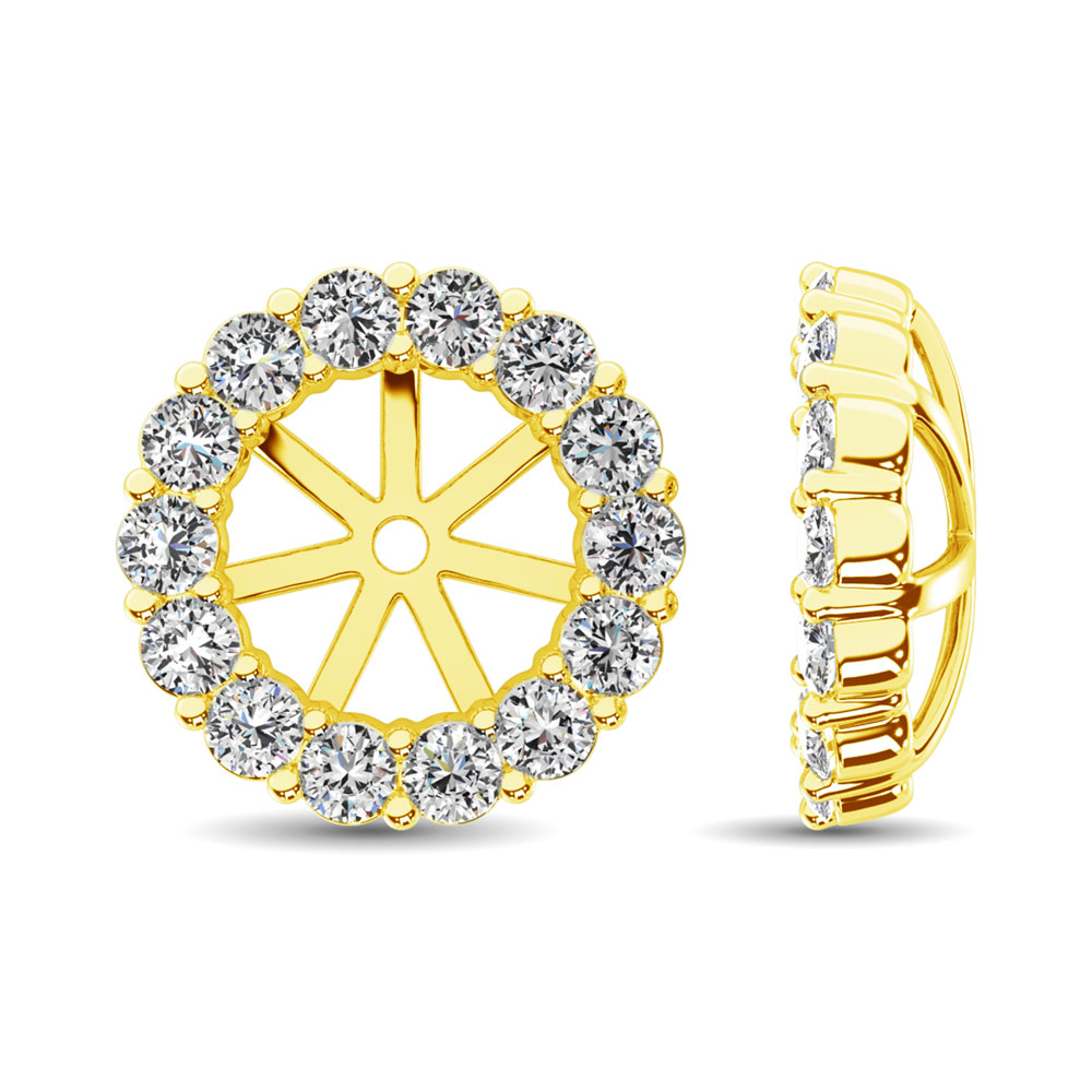 14K Yellow Gold Diamond 1/4 Ct.Tw. Earrings Jacket
