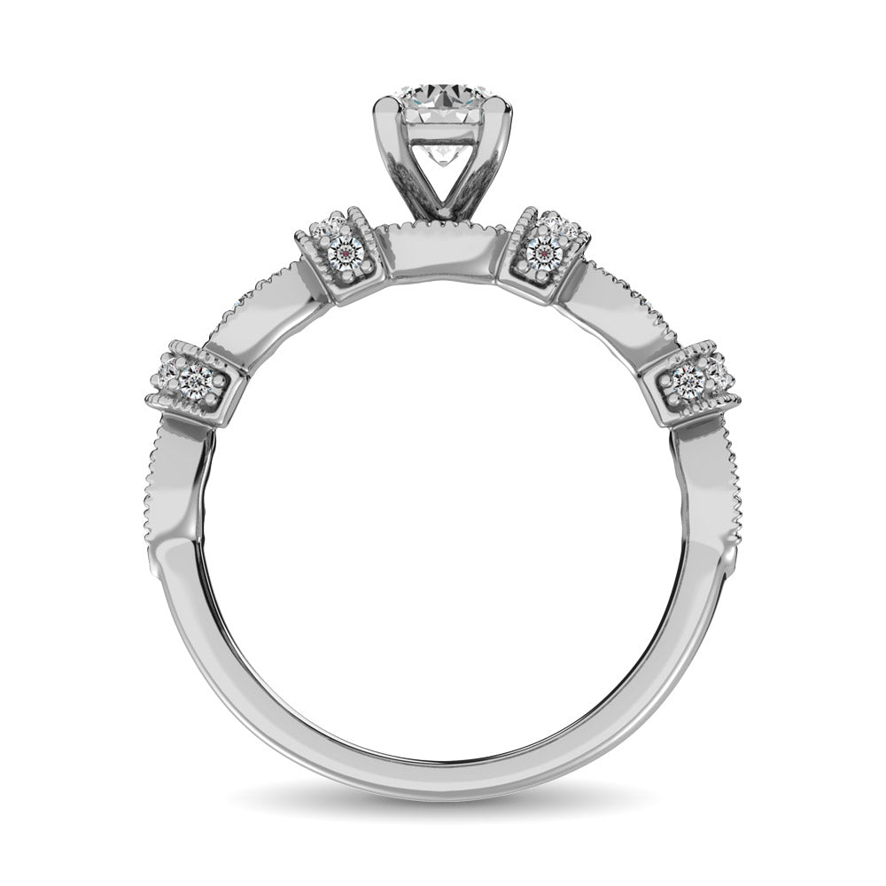 Diamond 1 Ct.Tw. Bridal Ring in 14K White Gold