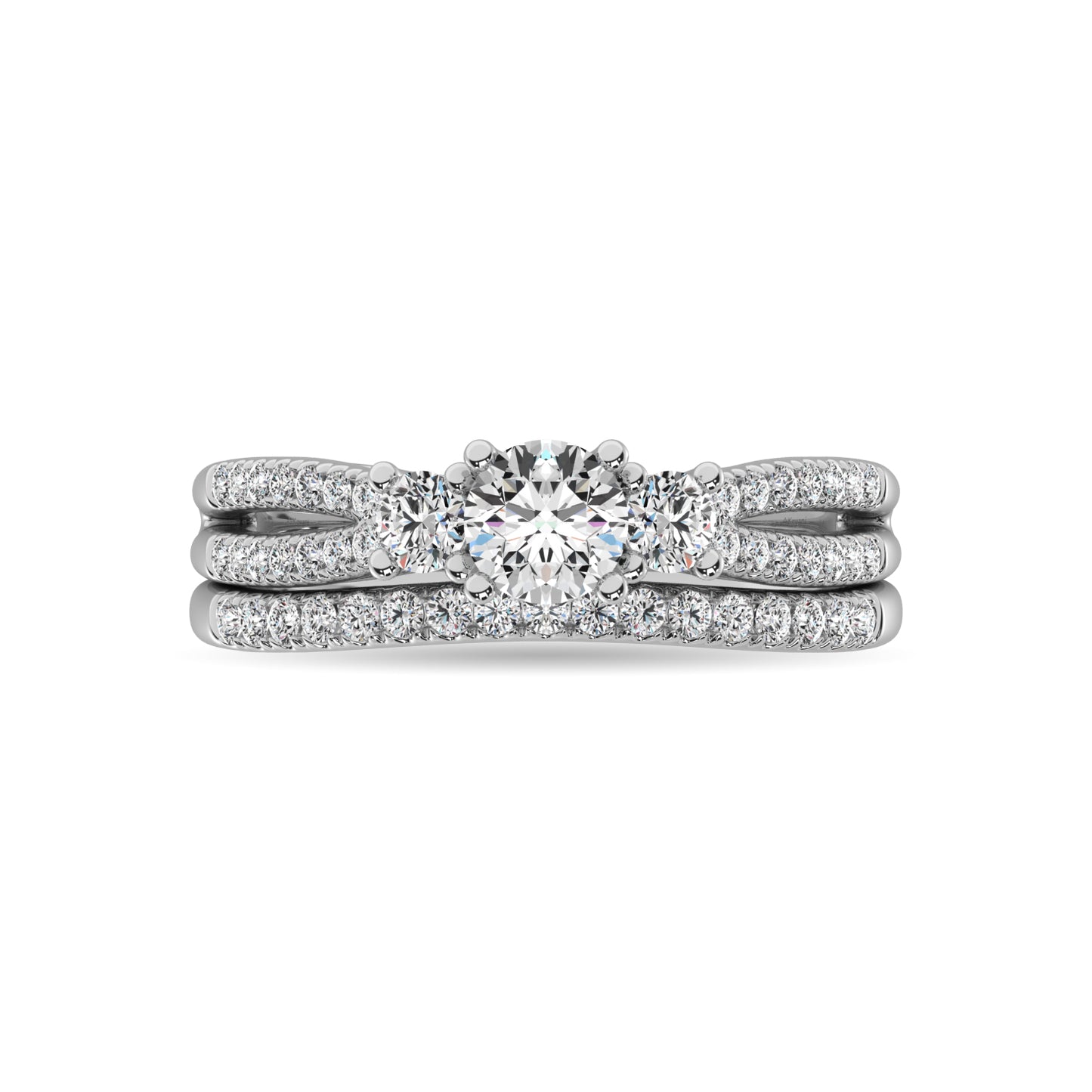 Diamond 1 Ct.Tw. Bridal Ring in 14K White Gold