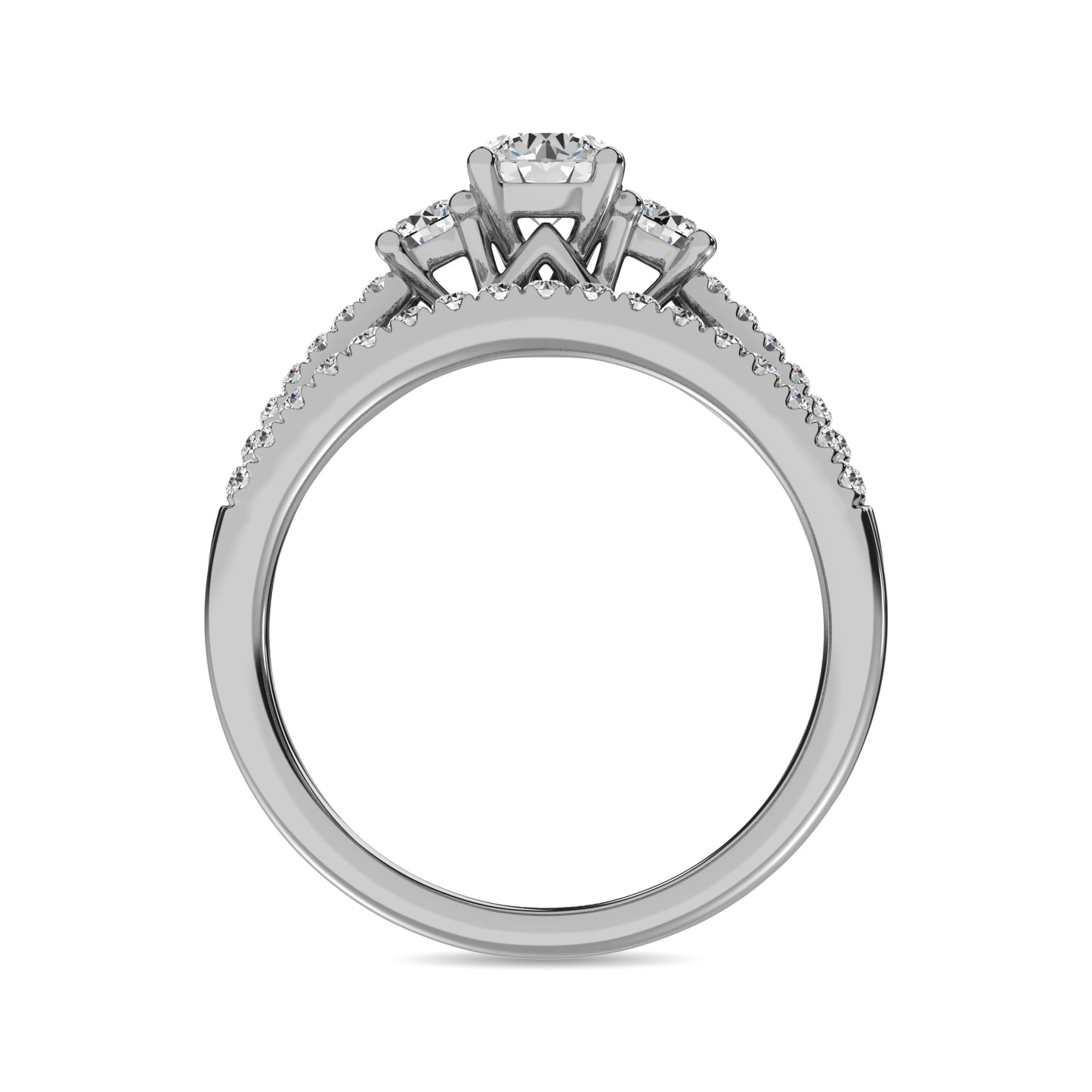 Diamond 1 Ct.Tw. Bridal Ring in 14K White Gold