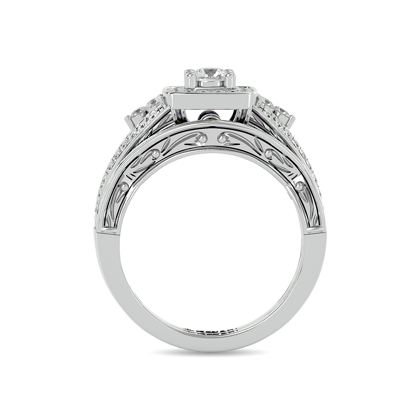 Diamond 1 Ct.Tw. Bridal Ring in 14K White Gold