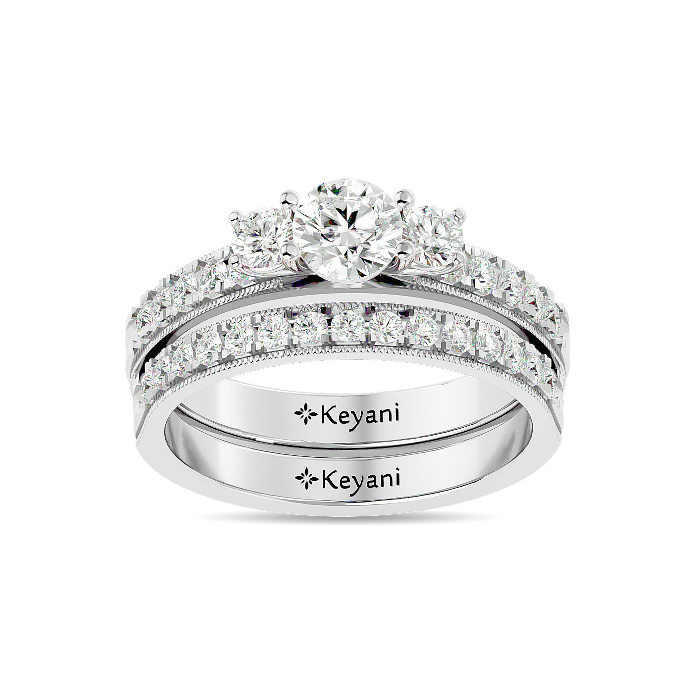 Diamond 1 Ct.Tw. Bridal Ring in 14K White Gold