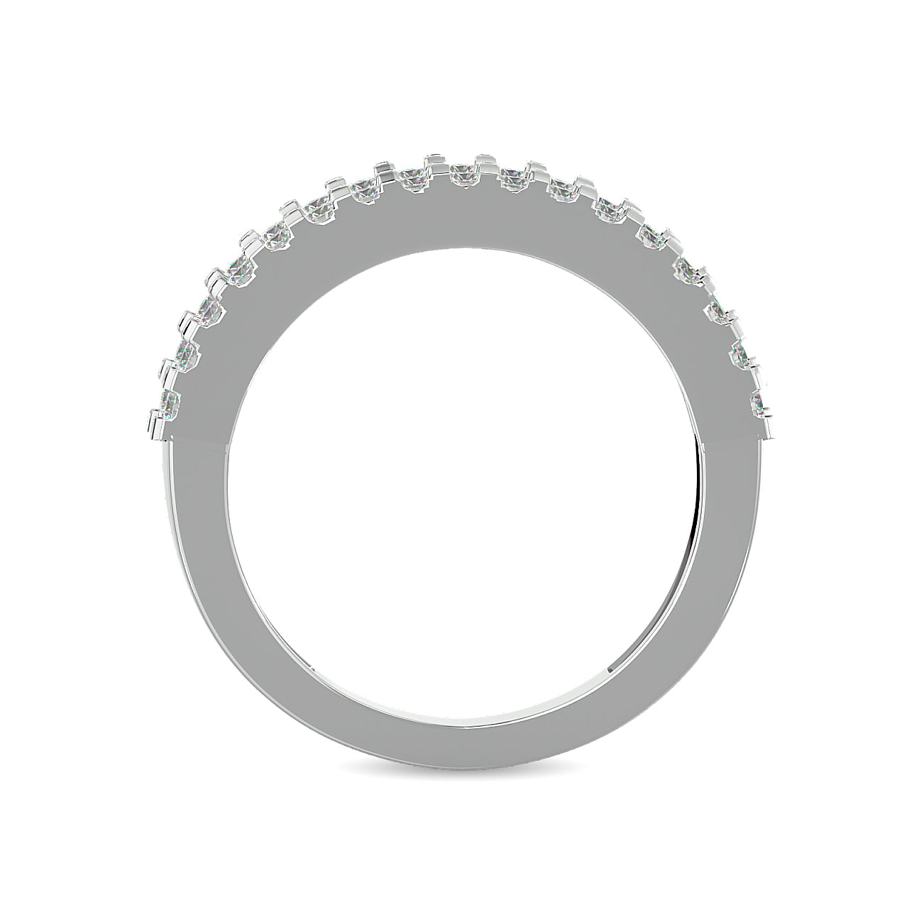 Diamond 1 Ct.Tw. Round and Baguette Fashion Band in 10K White Gold
