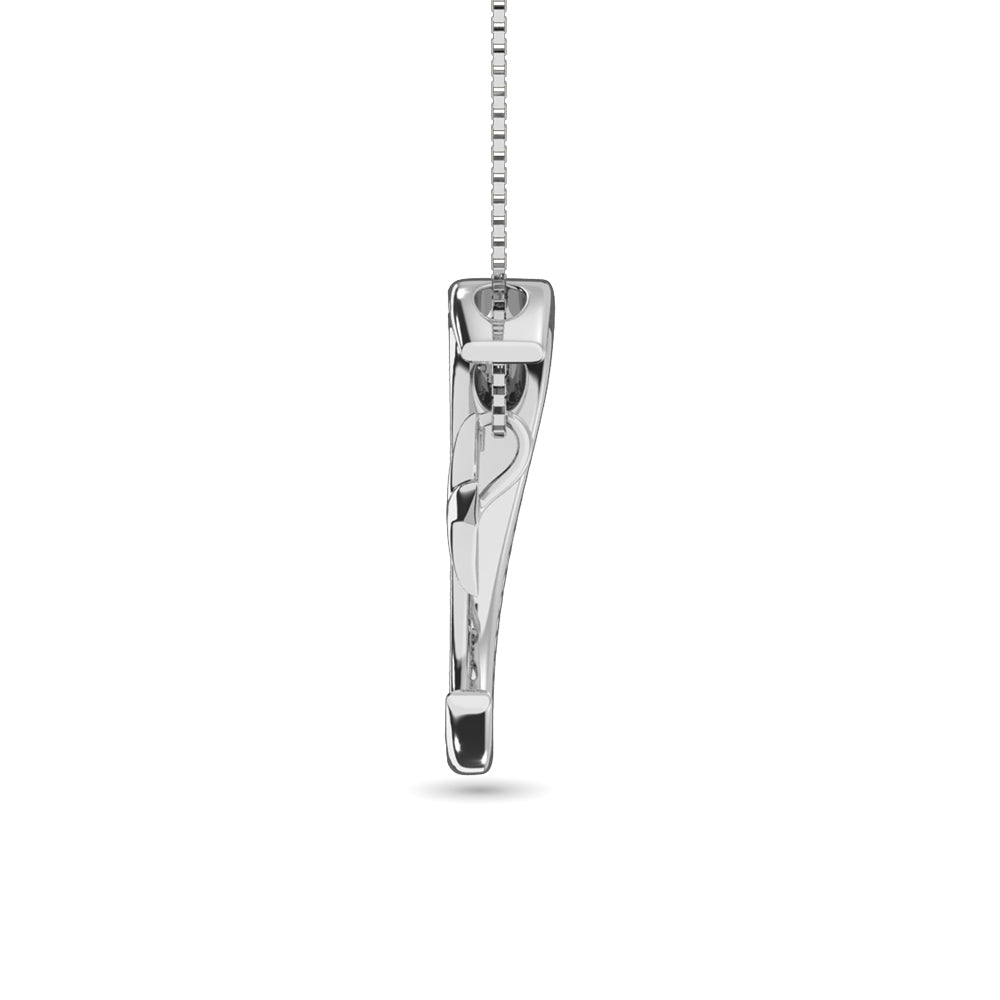 Diamond Moon and Star Pendant 1/20 ct tw in Sterling Silver