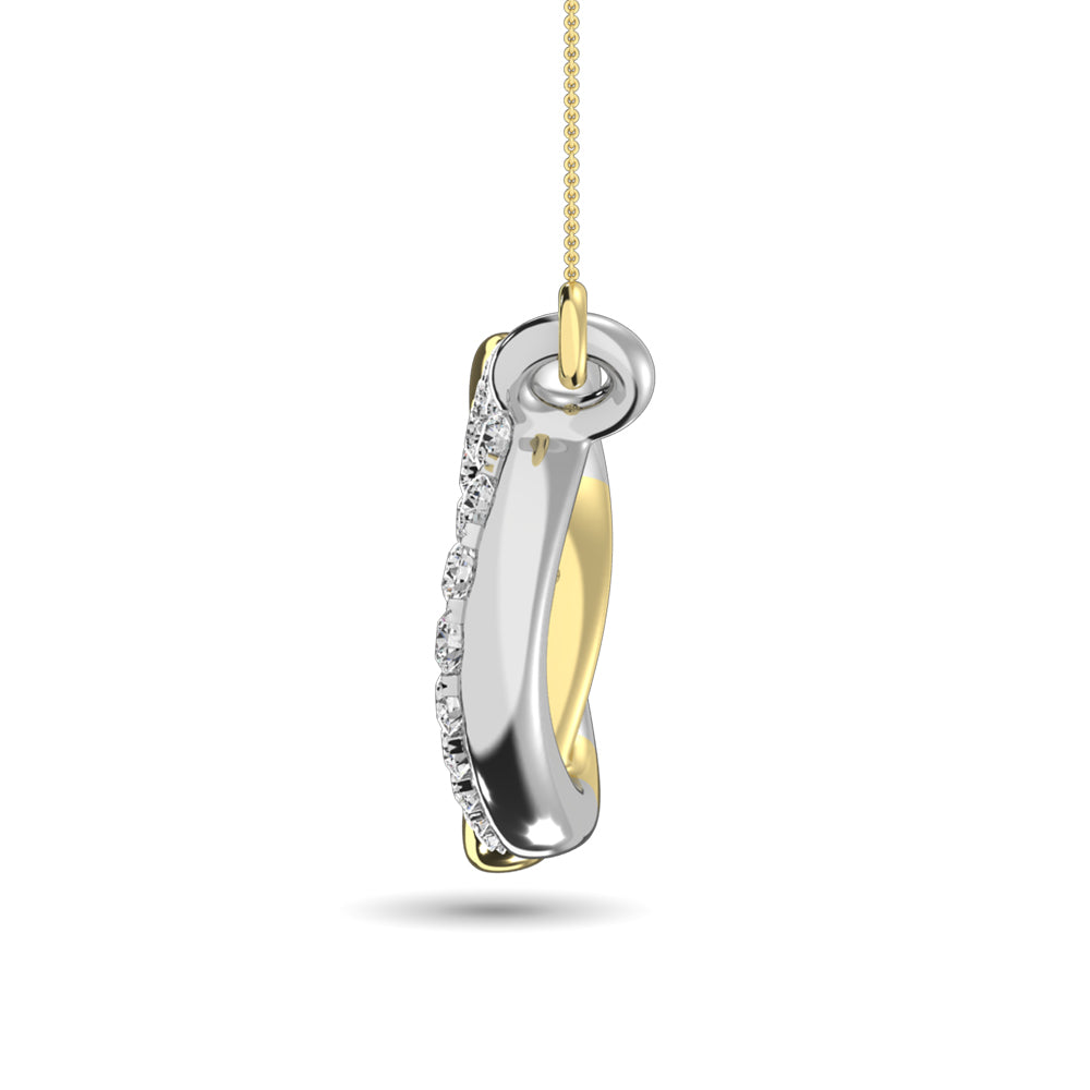 Diamond 1/20 ct tw Symatrical Oval Necklace in 10K Yellow Gold