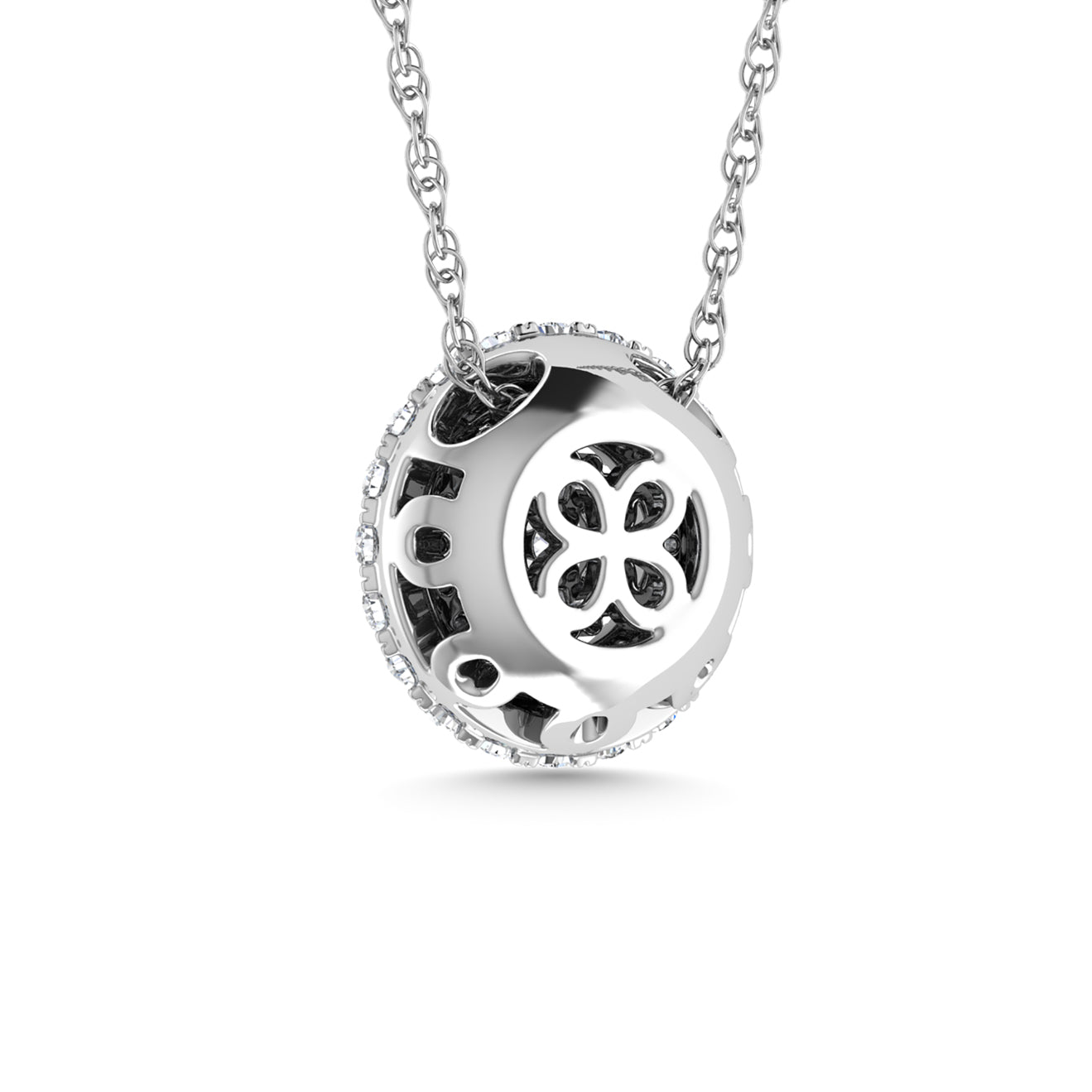 Diamond 1/2 Ct.Tw. Cluster Fashion Pendant in 14K White Gold