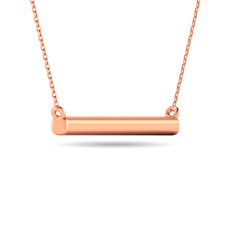 Diamond 1/20 ct tw Bar Necklace in 10K Rose Gold