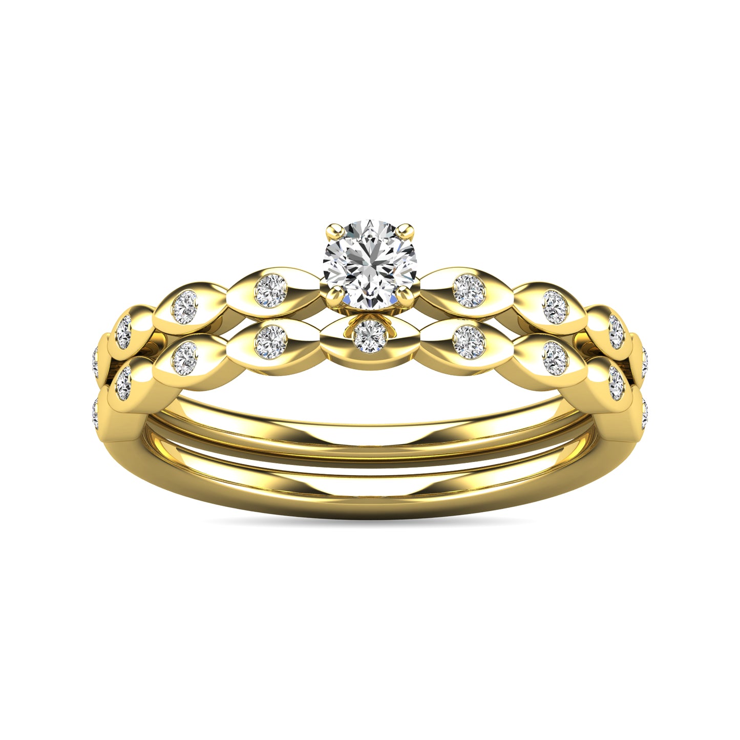 Diamond 1/3 ct tw Bridal Ring in 10K Yellow Gold