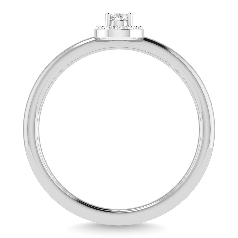Diamond 1/6 Ct.Tw. Pear Cut Promise Ring in 14K White Gold