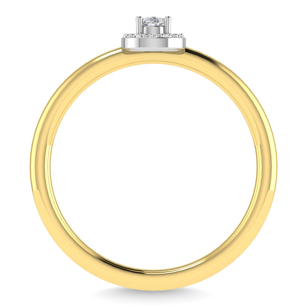 Diamond 1/6 Ct.Tw. Pear Cut Promise Ring in 14K Two Tone Gold