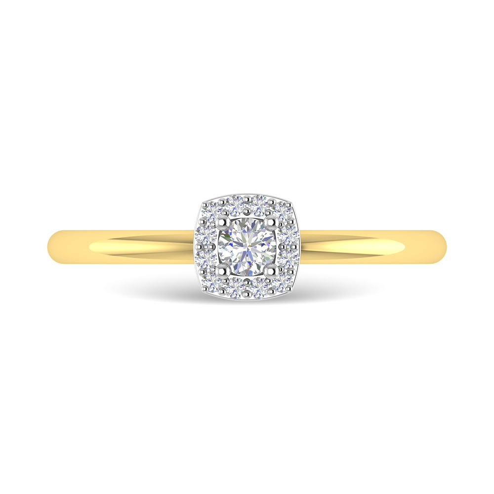 Diamond 1/6 Ct.Tw. Round Cut Promise Ring in 14K Two Tone Gold