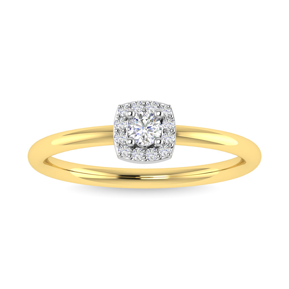 Diamond 1/6 Ct.Tw. Round Cut Promise Ring in 14K Two Tone Gold
