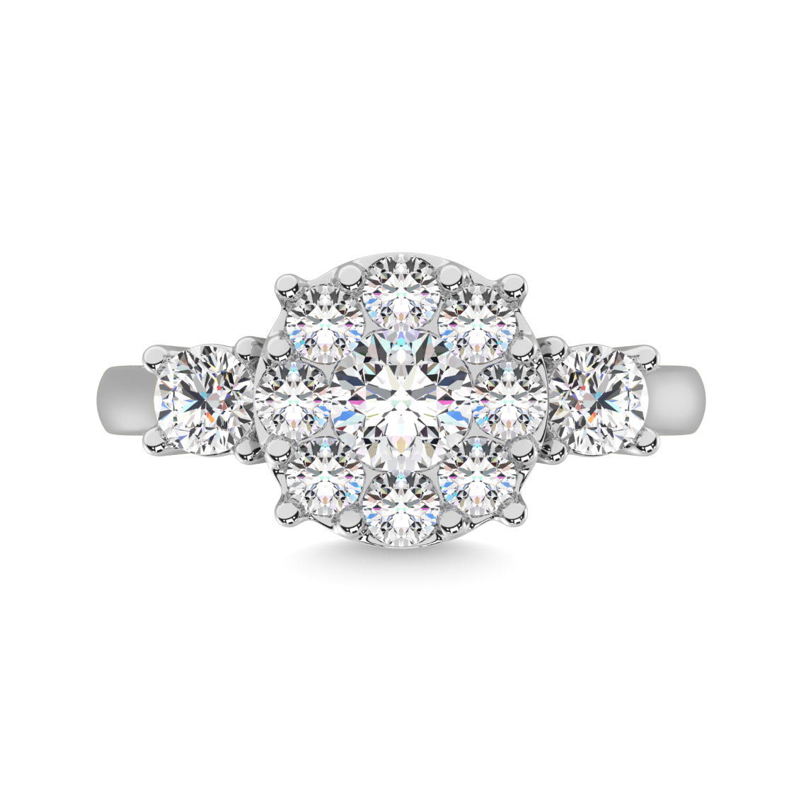 Diamond 1 ct tw Heart Three Stone Ring in 14K White Gold