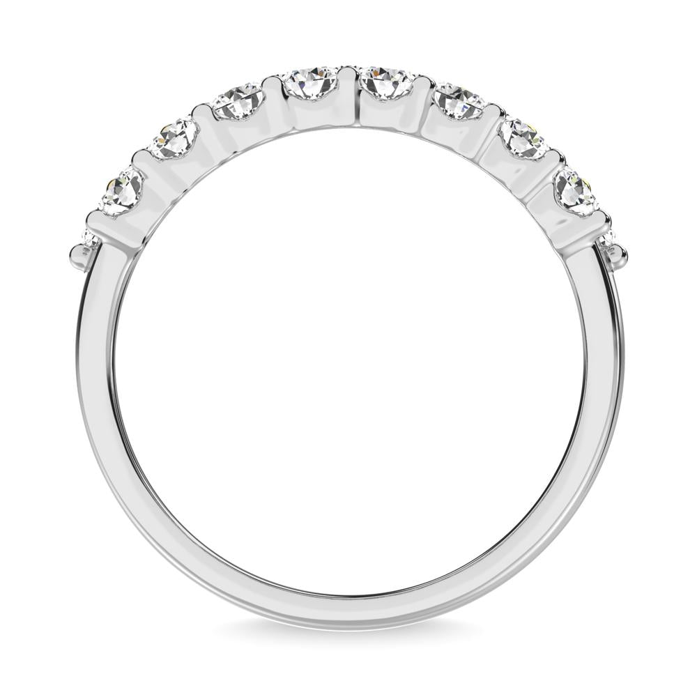 Diamond 2 ct tw Round Cut Three Row Ring in 14K White Gold