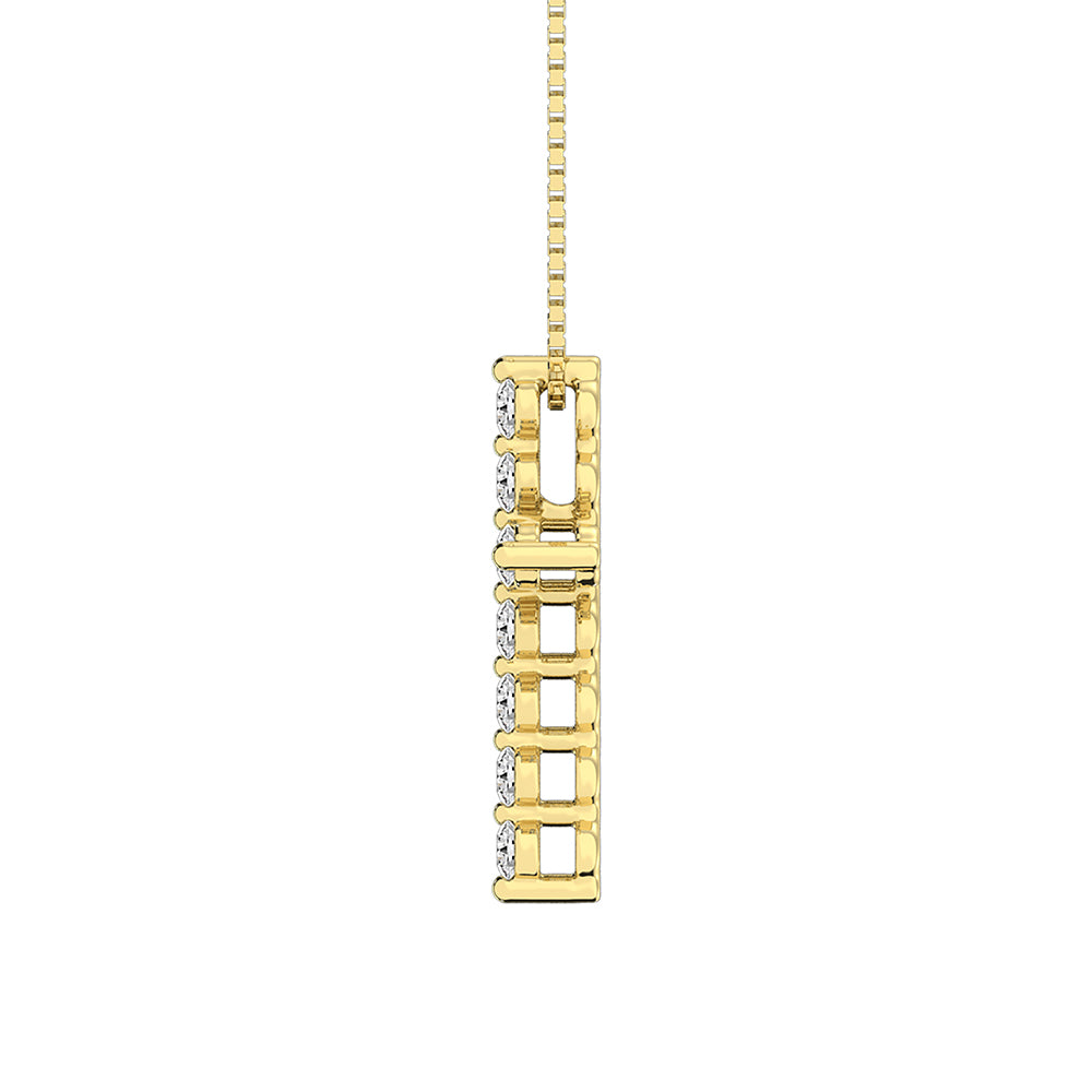 10K Yellow Gold 1/4 Ct.Tw. Diamond Cross Pendant