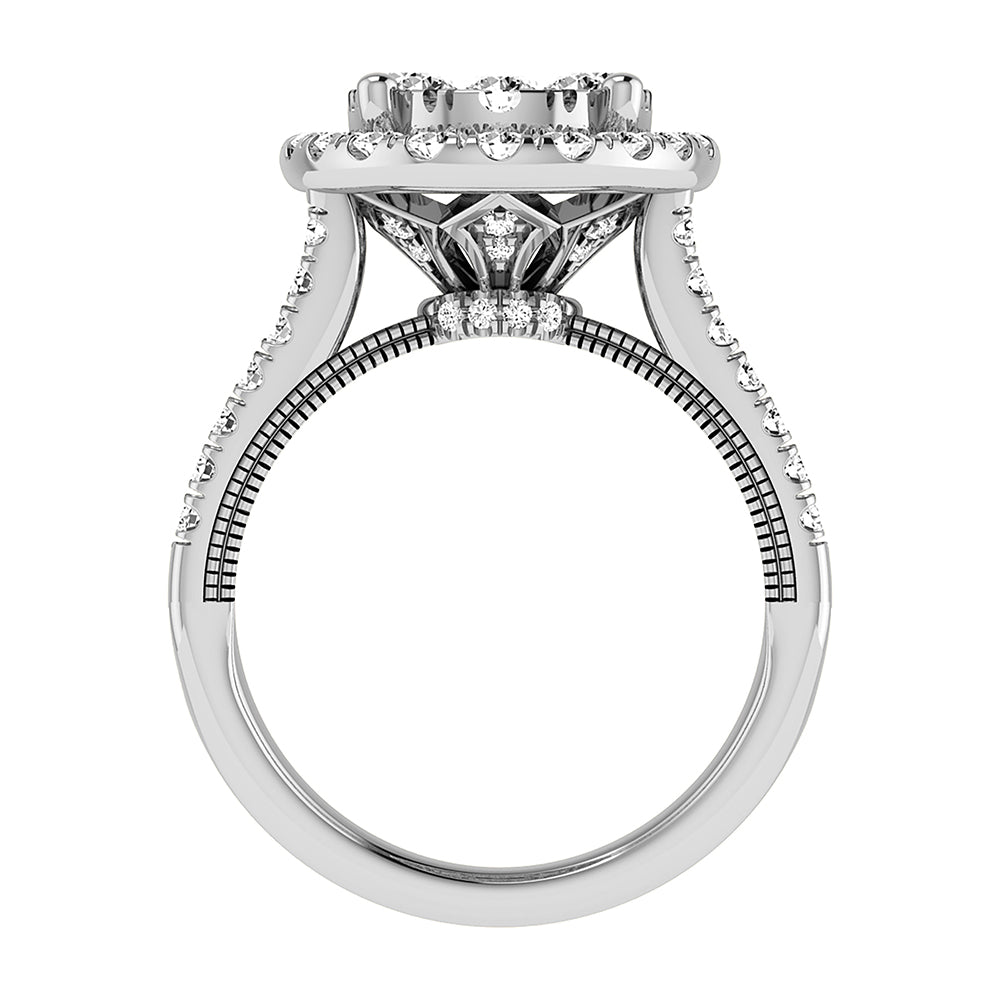 Diamond 2 1/4 Ct.Tw. Oval Shape Bridal Ring in 14K White Gold