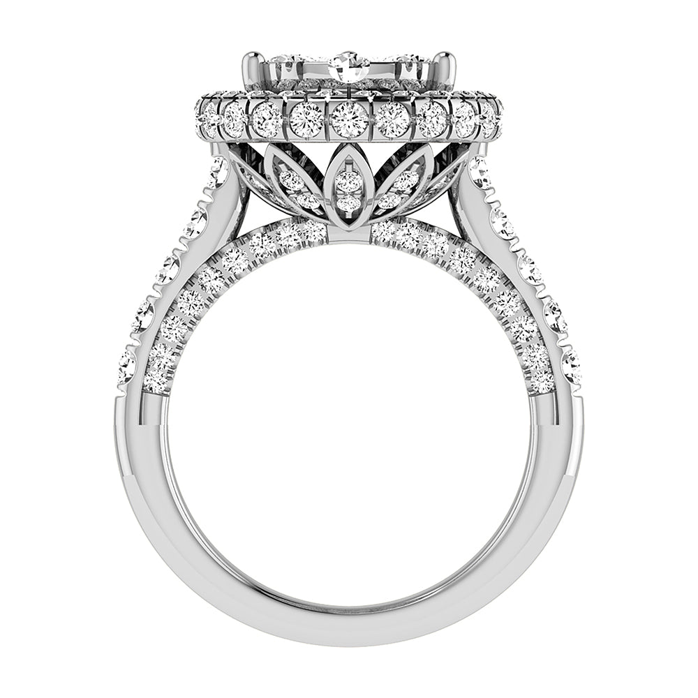 Diamond 3 1/2 Ct.Tw. Pear Shape Bridal Ring in 14K White Gold