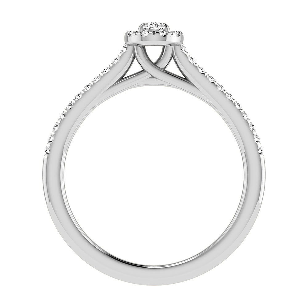 Pear and Round Diamond 3/8 Ct.Tw. Bridal Ring in 10K White Gold