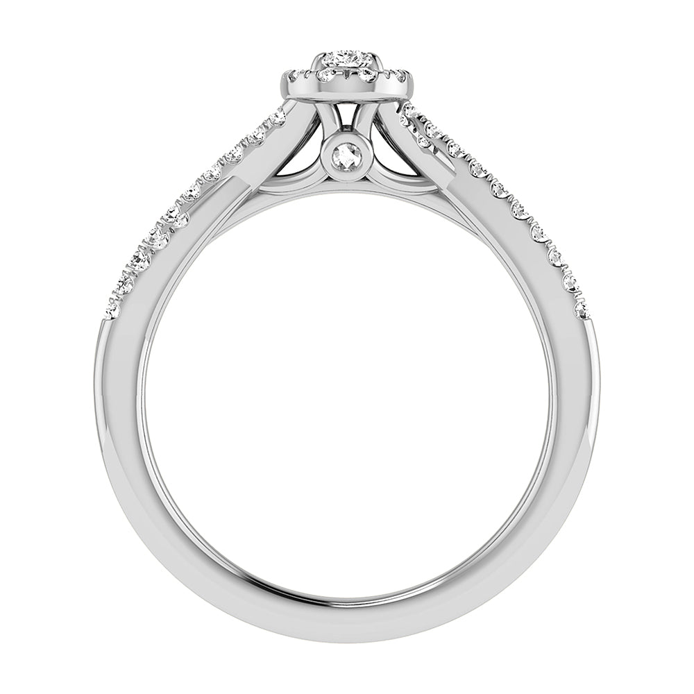 Pear and Round Diamond 1/2 Ct.Tw. Bridal Ring in 10K White Gold