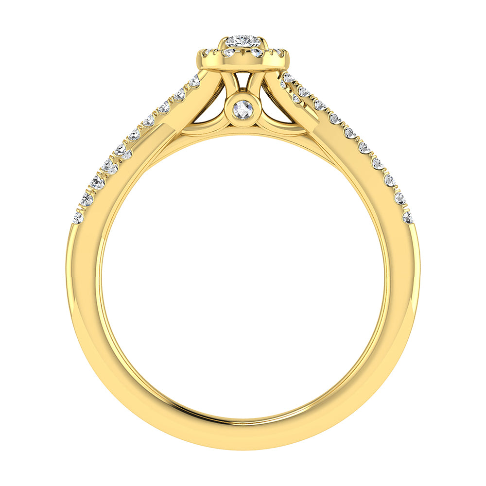 Pear and Round Diamond 1/2 Ct.Tw. Bridal Ring in 10K Yellow Gold