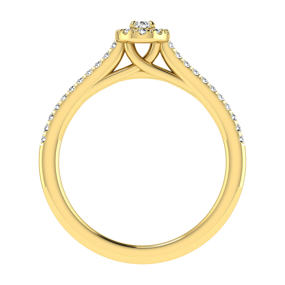 Oval and Round Diamond 3/8 Ct.Tw. Bridal Ring in 10K Yellow Gold