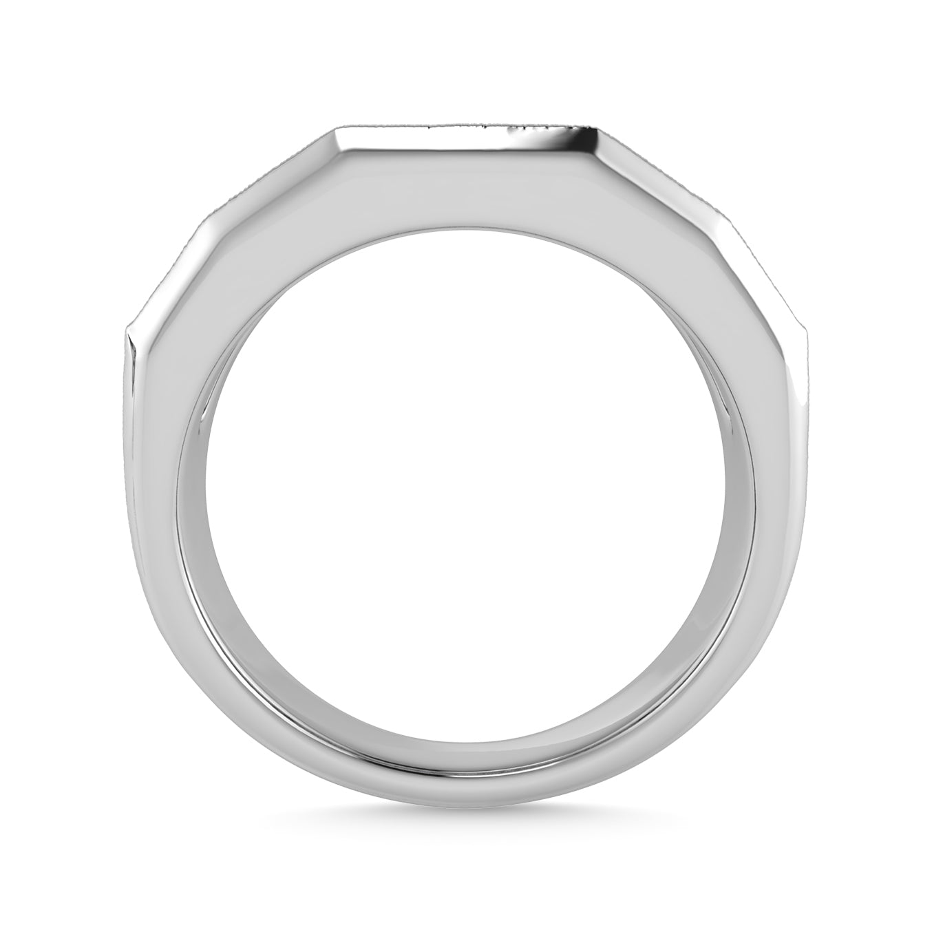 Diamond 1 Ct.Tw. Mens Fashion Ring in 14K White Gold