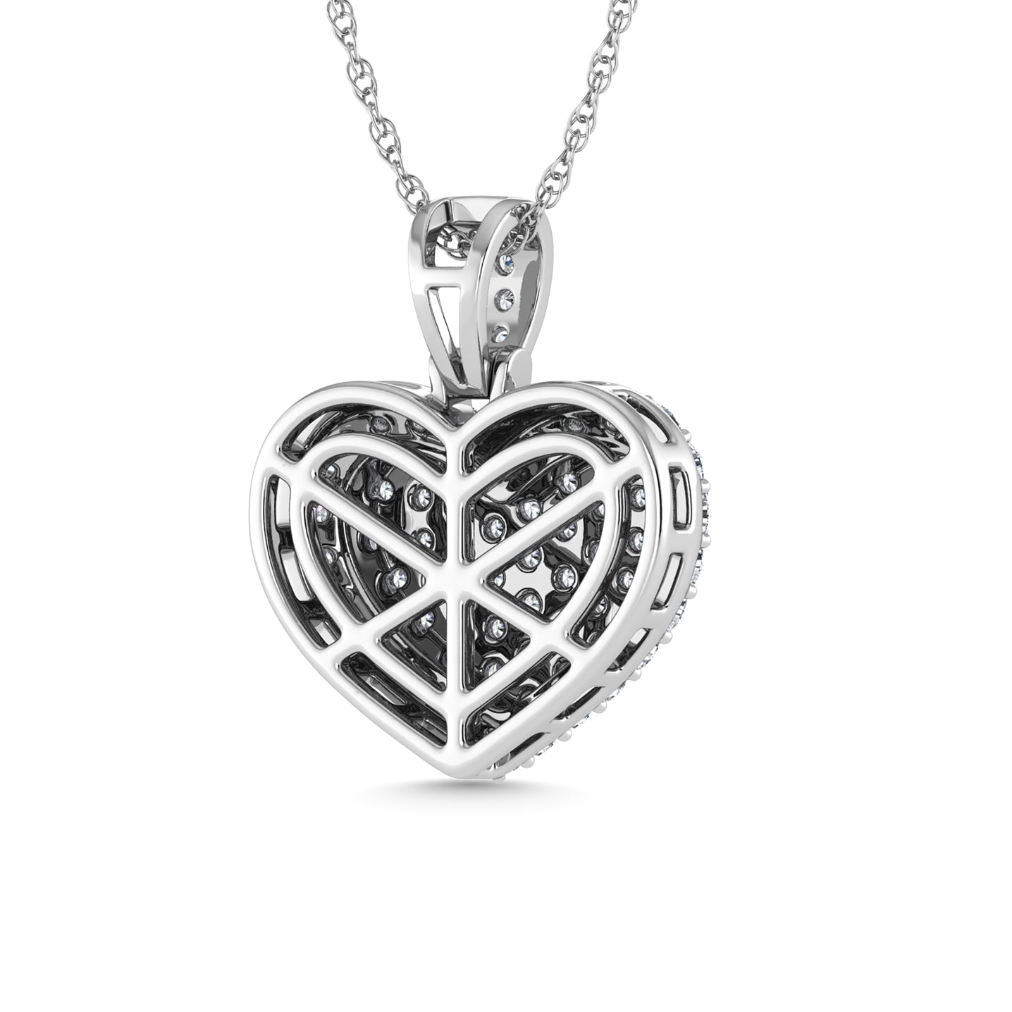 Diamond 3 Ct.Tw. Cluster Heart Pendant in 10K White Gold