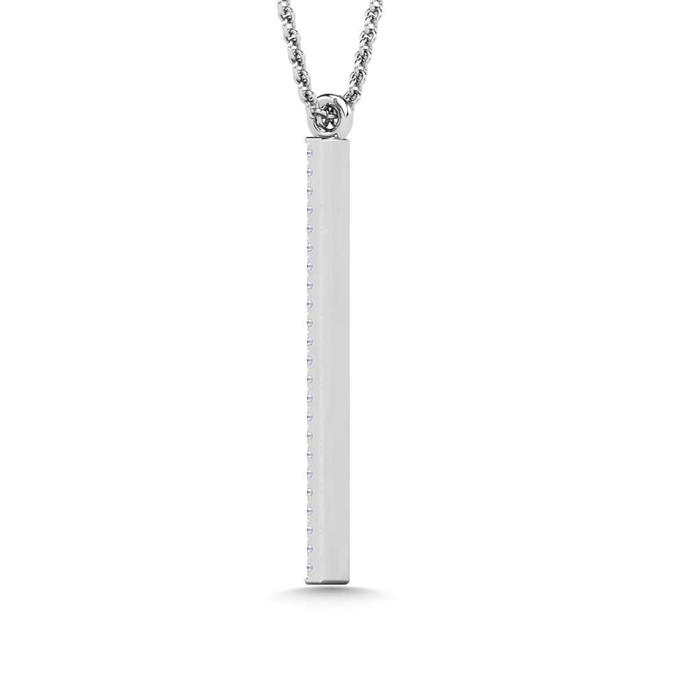 Diamond 1/20 Ct.Tw. Bar Pendant in 10K White Gold