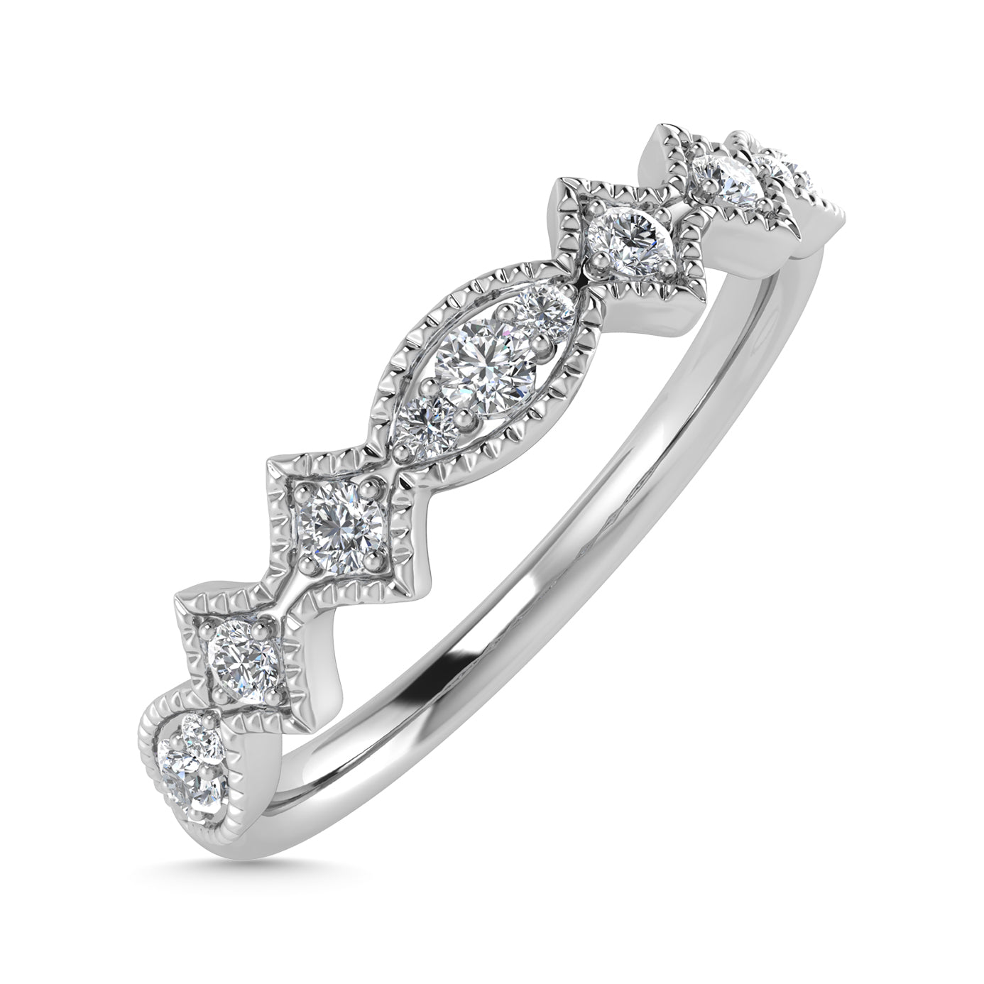 Diamond 1/5 Ct.Tw. Stack Band in 14K White Gold