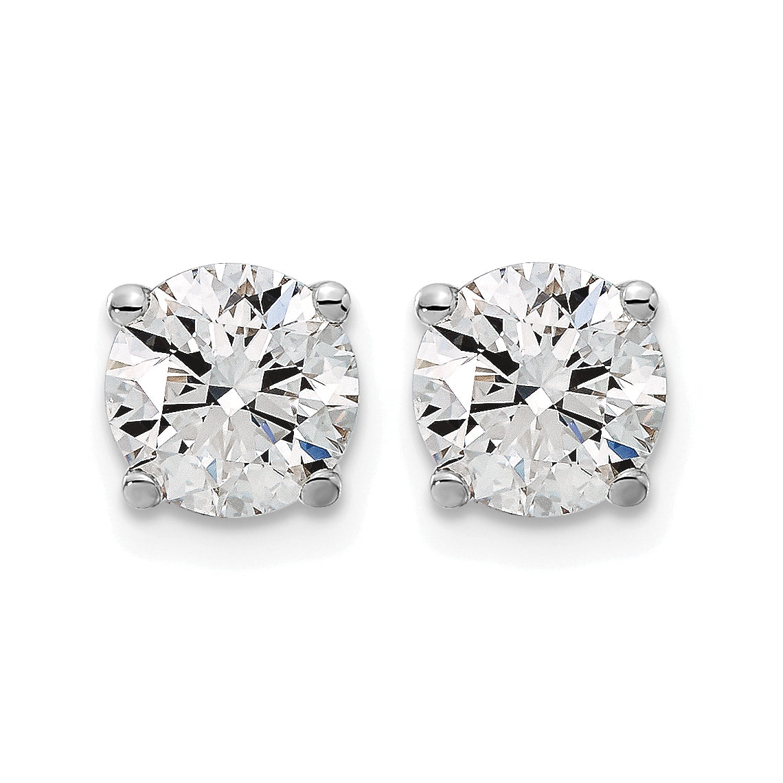 14K White Gold Lab Grown Diamond 2ctw SI1/SI2, G H I, 4 Prong Earrings