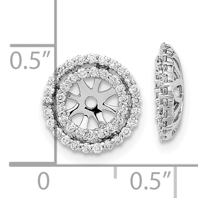 14k White Gold Diamond Earring Jackets