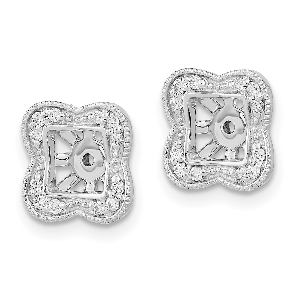 14k White Gold Diamond Earring Jackets