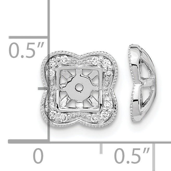 14k White Gold Diamond Earring Jackets