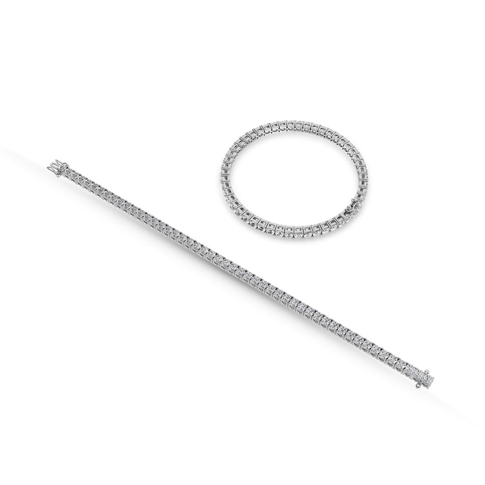 10KT 2 CT ROUND LAB GROWN ILLUSION BRACELET 7 Inch