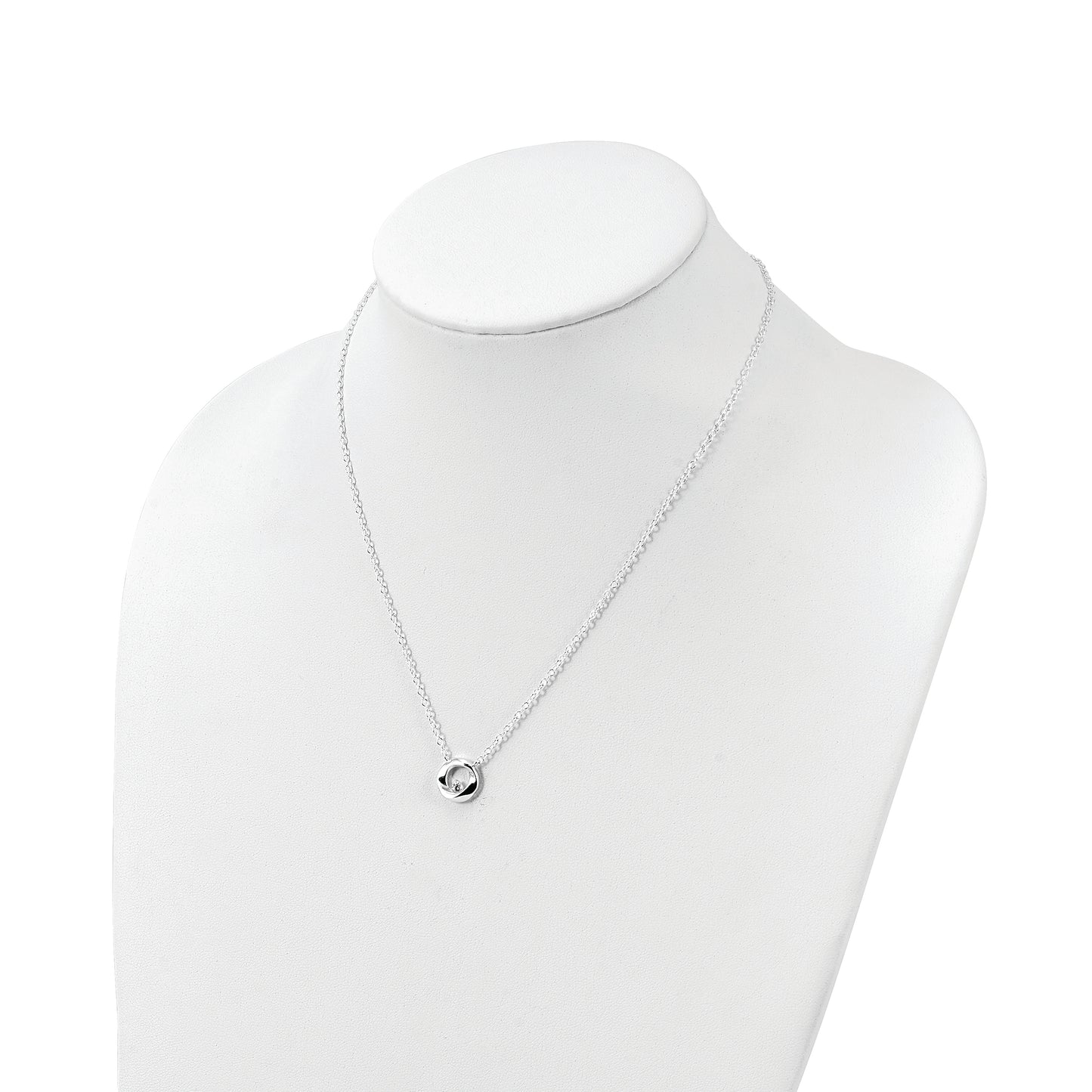 Sterling Silver Polished CZ Necklace