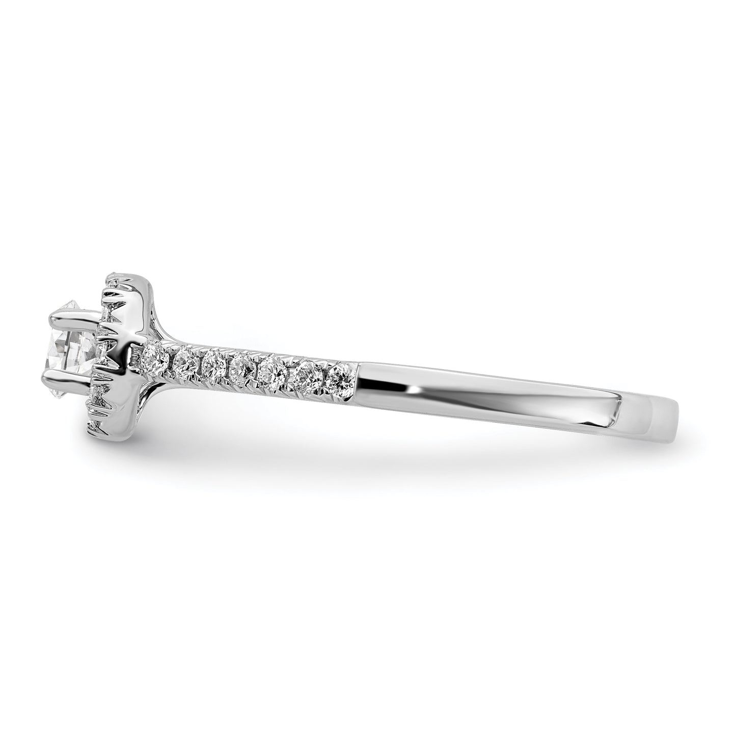 14K White Gold Eternal Lab Grown Diamond Halo Complete Bridal Ring